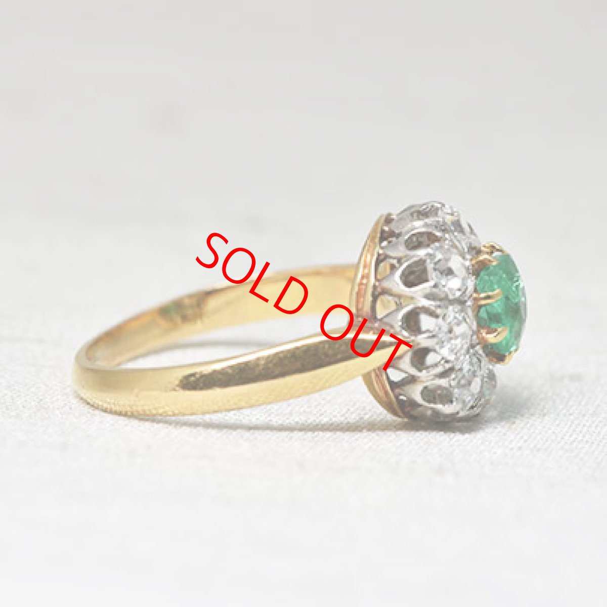 画像6:  sold ゴールド・エメラルド・ダイヤモンドリング (6)