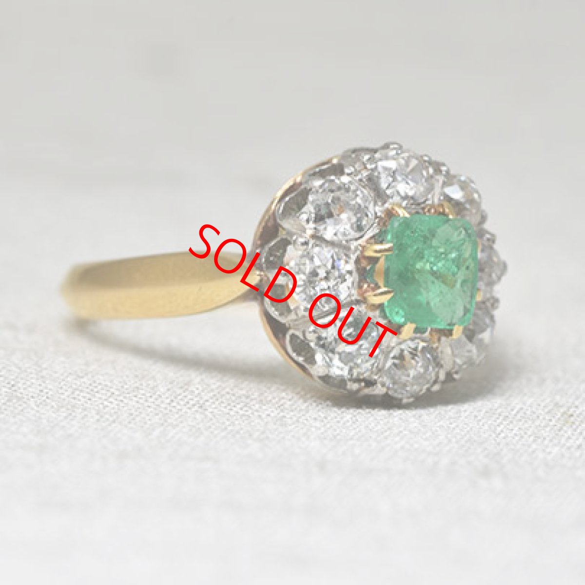 画像7:  sold ゴールド・エメラルド・ダイヤモンドリング (7)