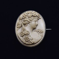 画像3: Sold メタル ラーヴァ カメオブローチ (3)