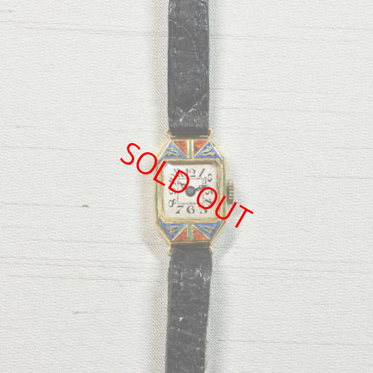 画像1: 18ct,エナメル・リストウォッチ (1)