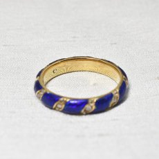 画像3: ゴールド・ブリストルグラス・ダイヤモンドリング (3)