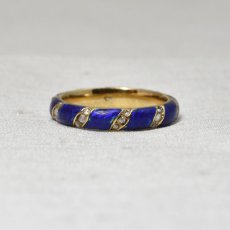 画像1: ゴールド・ブリストルグラス・ダイヤモンドリング (1)