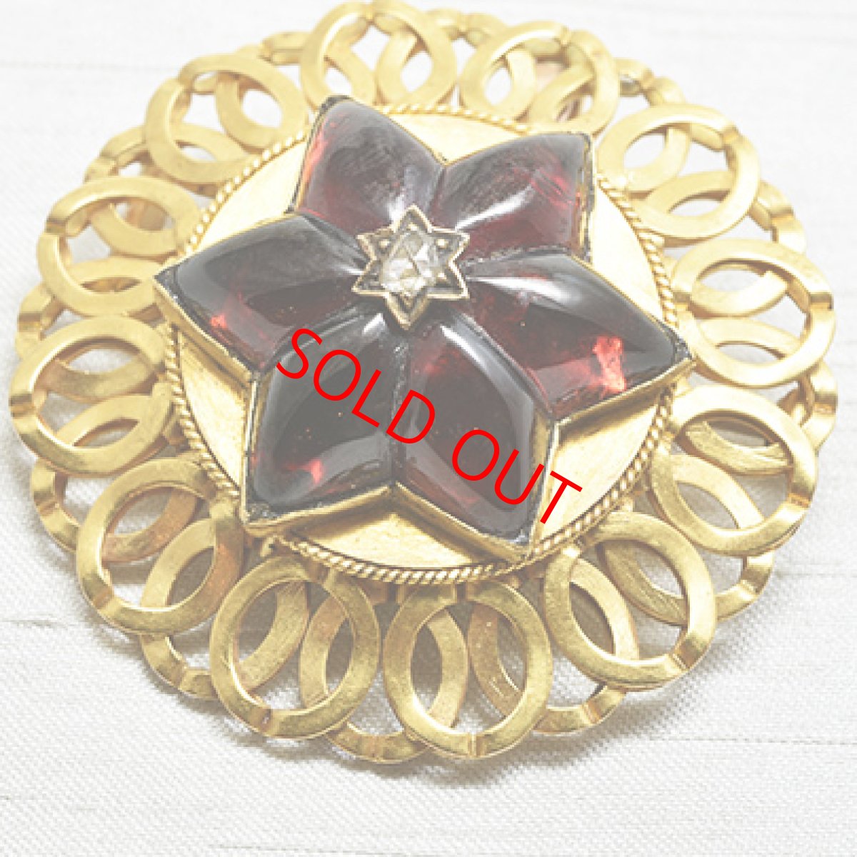 画像3: Sold Ｇ.ガーネット ダイヤモンド ブローチ (3)