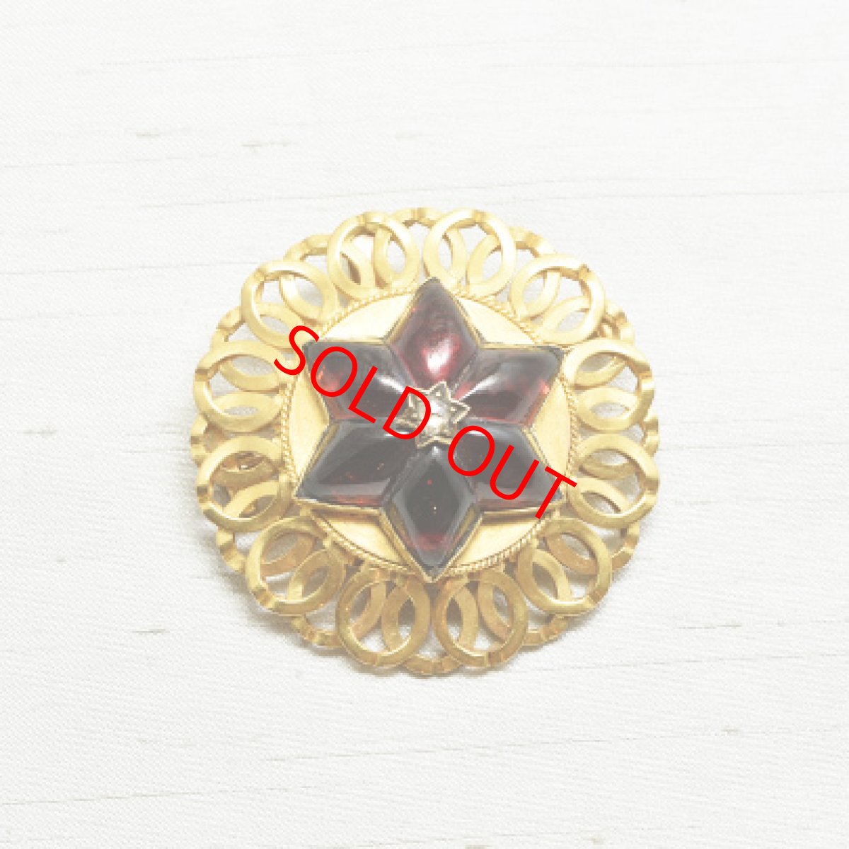 画像1: Sold Ｇ.ガーネット ダイヤモンド ブローチ (1)