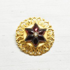 画像1: Sold Ｇ.ガーネット ダイヤモンド ブローチ (1)