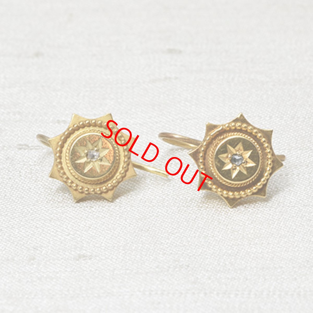 画像1: 15ct,ダイヤモンドイヤリング (1)