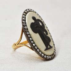 画像5: ゴールド・ウェッジウッドカメオリング (5)