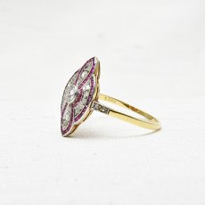 画像2: １８ct,(pt)ルビー ダイヤモンドリング (2)
