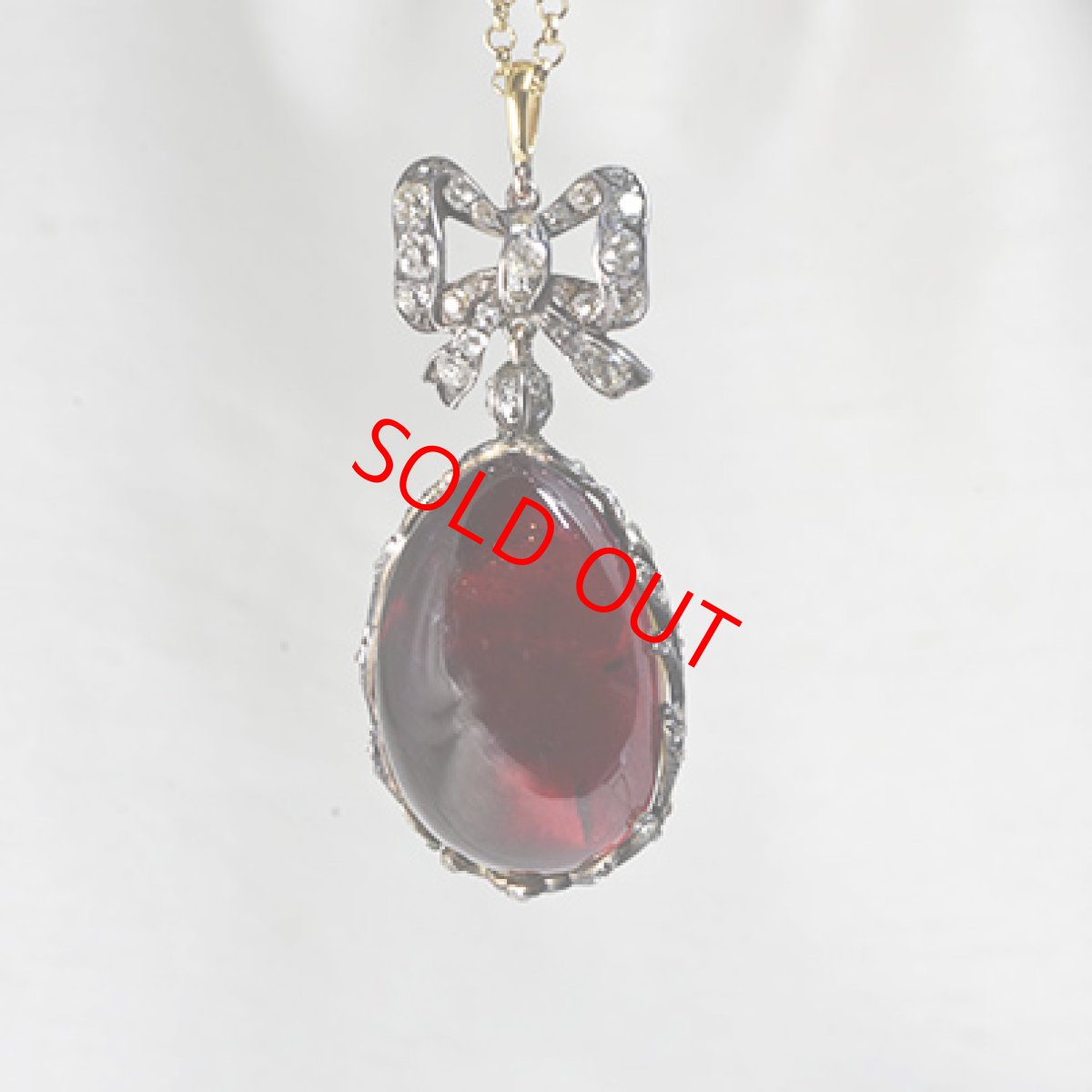 画像2: Sold G,Sv.ガーネット ダイヤモンドペンダント (2)