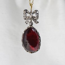 画像2: Sold G,Sv.ガーネット ダイヤモンドペンダント (2)