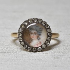 画像1: ゴールド・シルバー・ミニアチュール・ダイヤモンドブローチ (1)