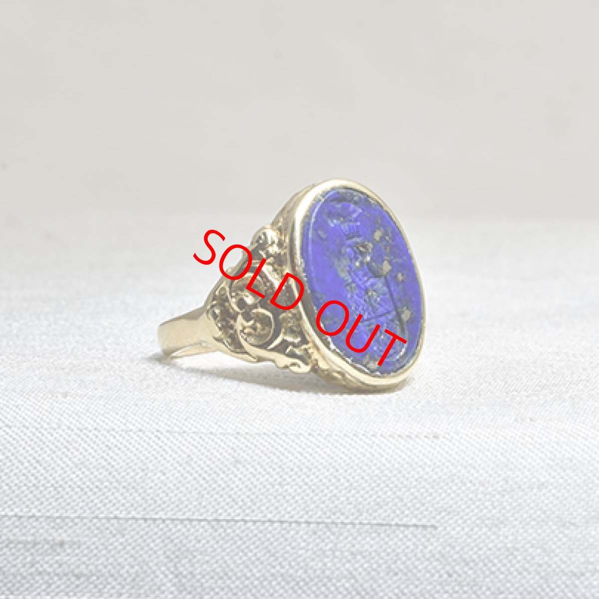 画像4: Sold 14ct.ラピスラズリインタリオリング (4)