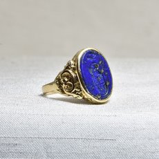 画像4: Sold 14ct.ラピスラズリインタリオリング (4)