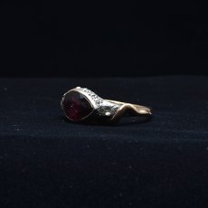 画像5: sold 18ct.ガーンネット パールダイヤモンドリング (5)