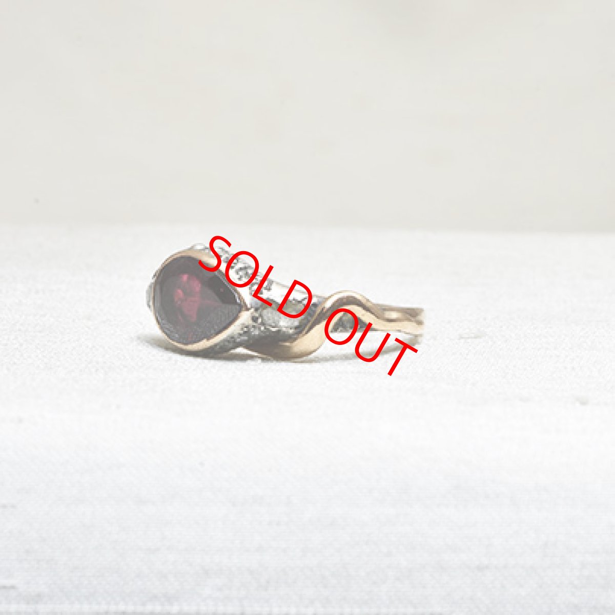 画像2: sold 18ct.ガーンネット パールダイヤモンドリング (2)