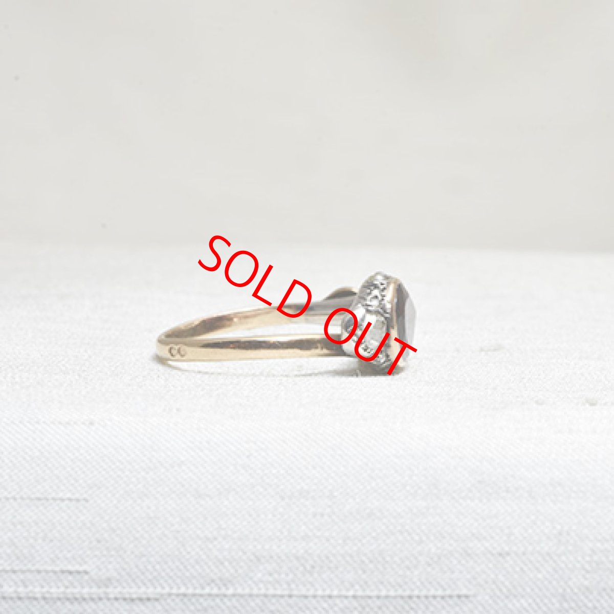 画像4: sold 18ct.ガーンネット パールダイヤモンドリング (4)