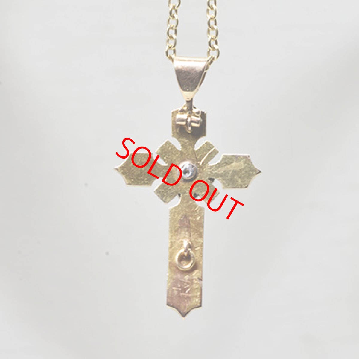 画像2: ゴールド・エナメル・パール・ダイヤモンドペンダント (2)