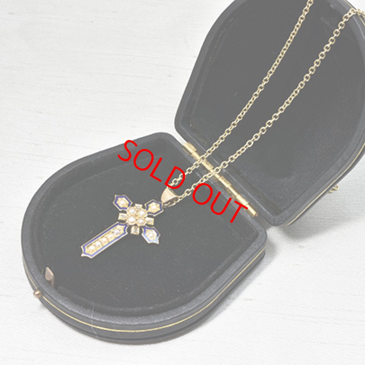 画像6: ゴールド・エナメル・パール・ダイヤモンドペンダント (6)