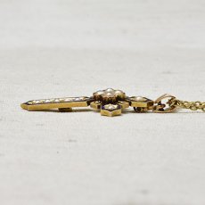 画像5: ゴールド・エナメル・パール・ダイヤモンドペンダント (5)