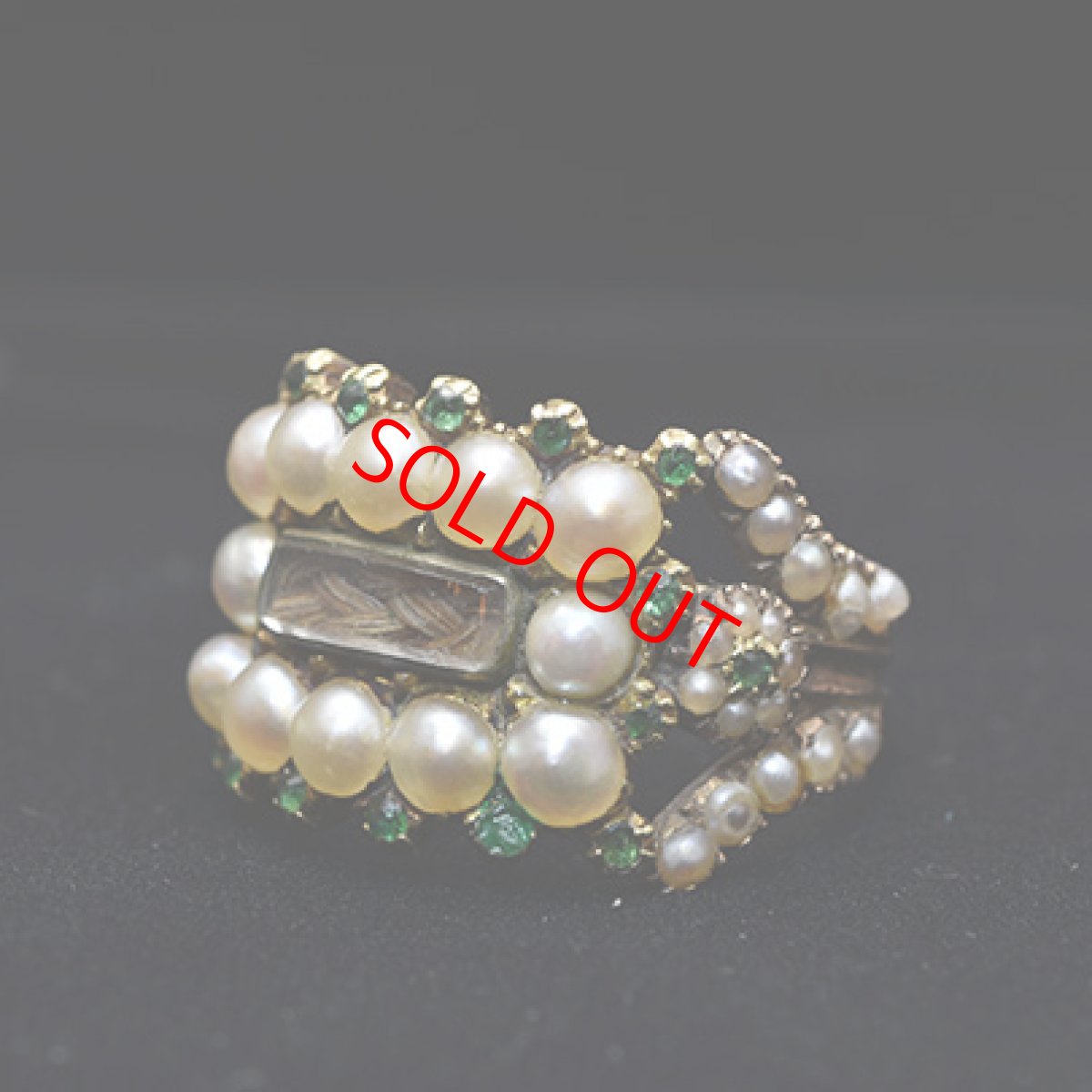 画像4: Sold G.ヘア パール エメラルド リング (4)