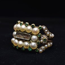 画像4: G.ヘア パール エメラルド リング (4)