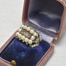 画像5: G.ヘア パール エメラルド リング (5)