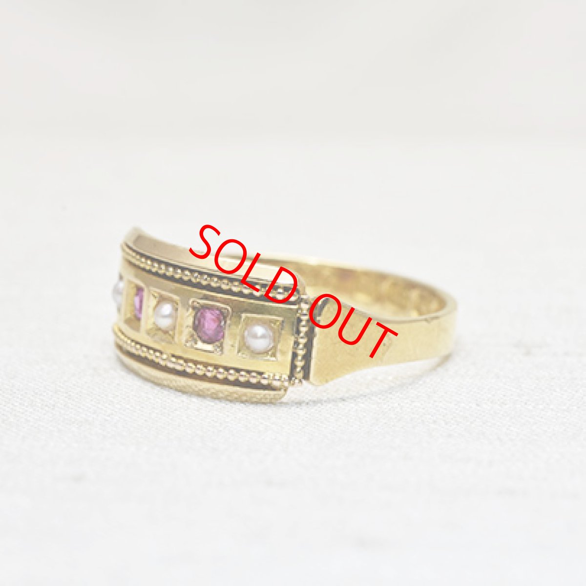 画像2: Sold 18ct.ルビー パールリング (2)