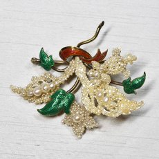 画像1: Sold sv,エナメル・パールブローチ (1)