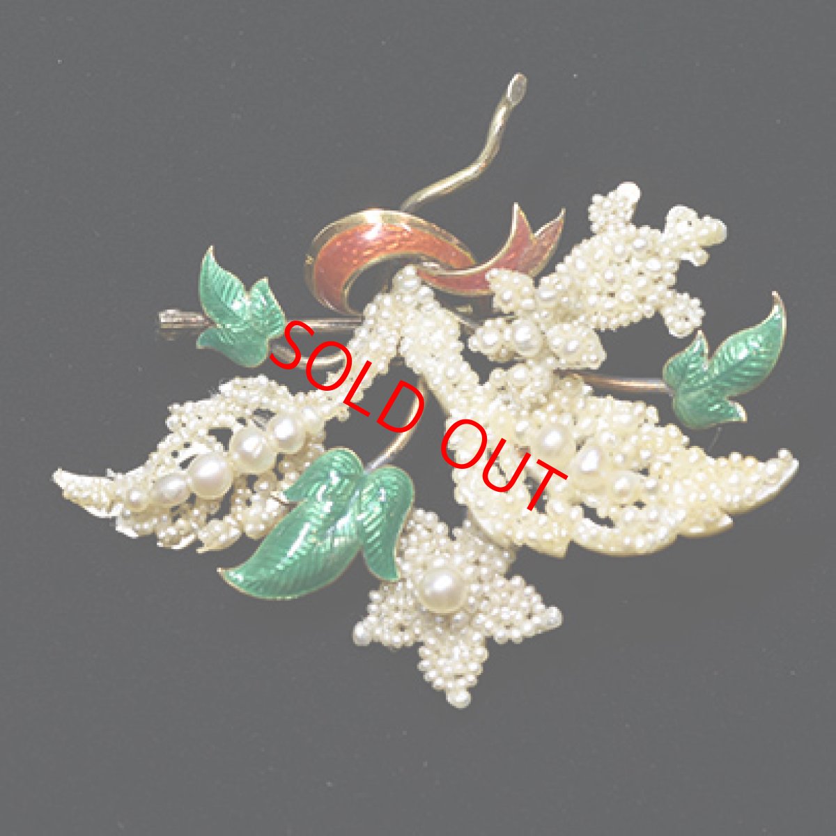 画像8: Sold sv,エナメル・パールブローチ (8)