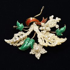 画像8: Sold sv,エナメル・パールブローチ (8)