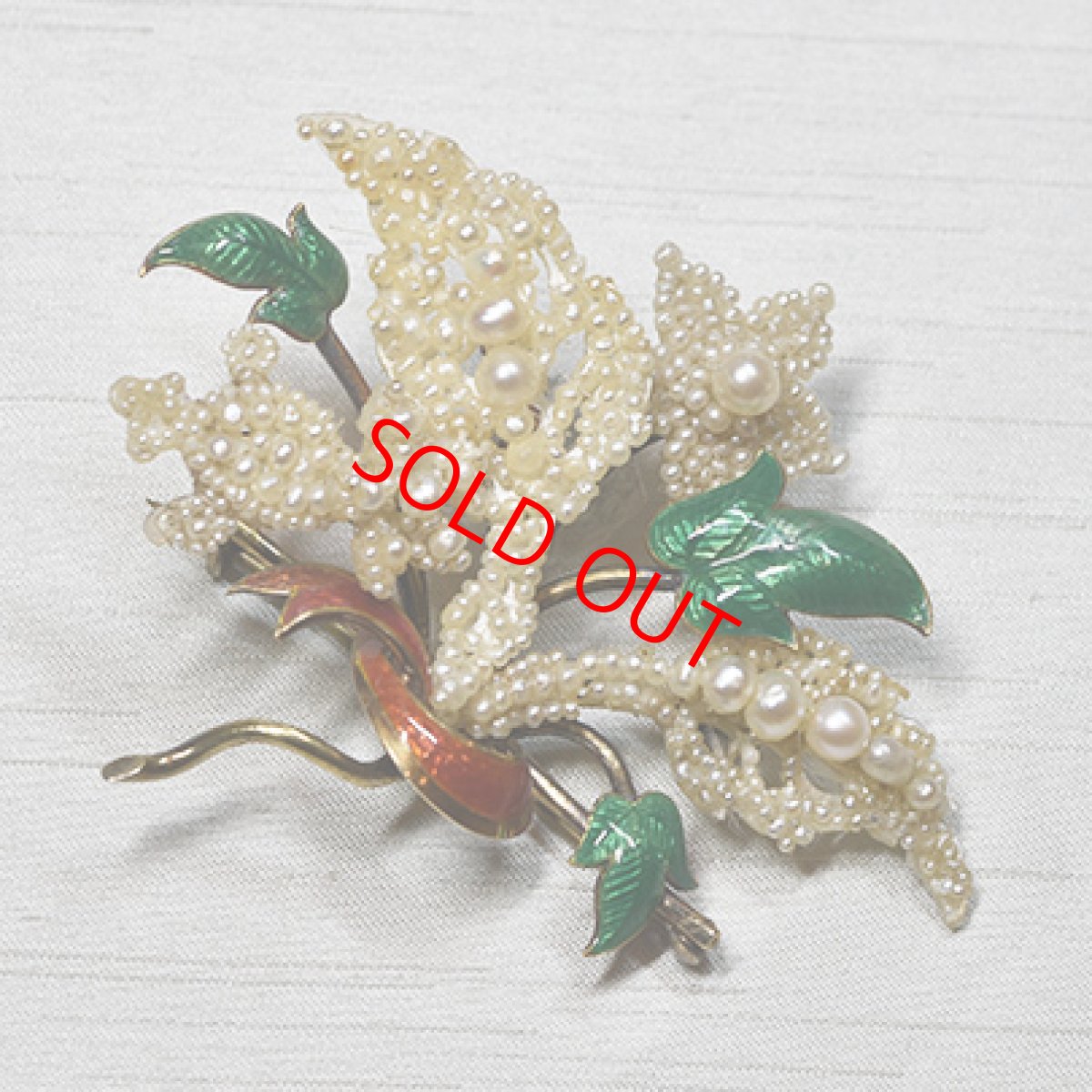 画像3: Sold sv,エナメル・パールブローチ (3)