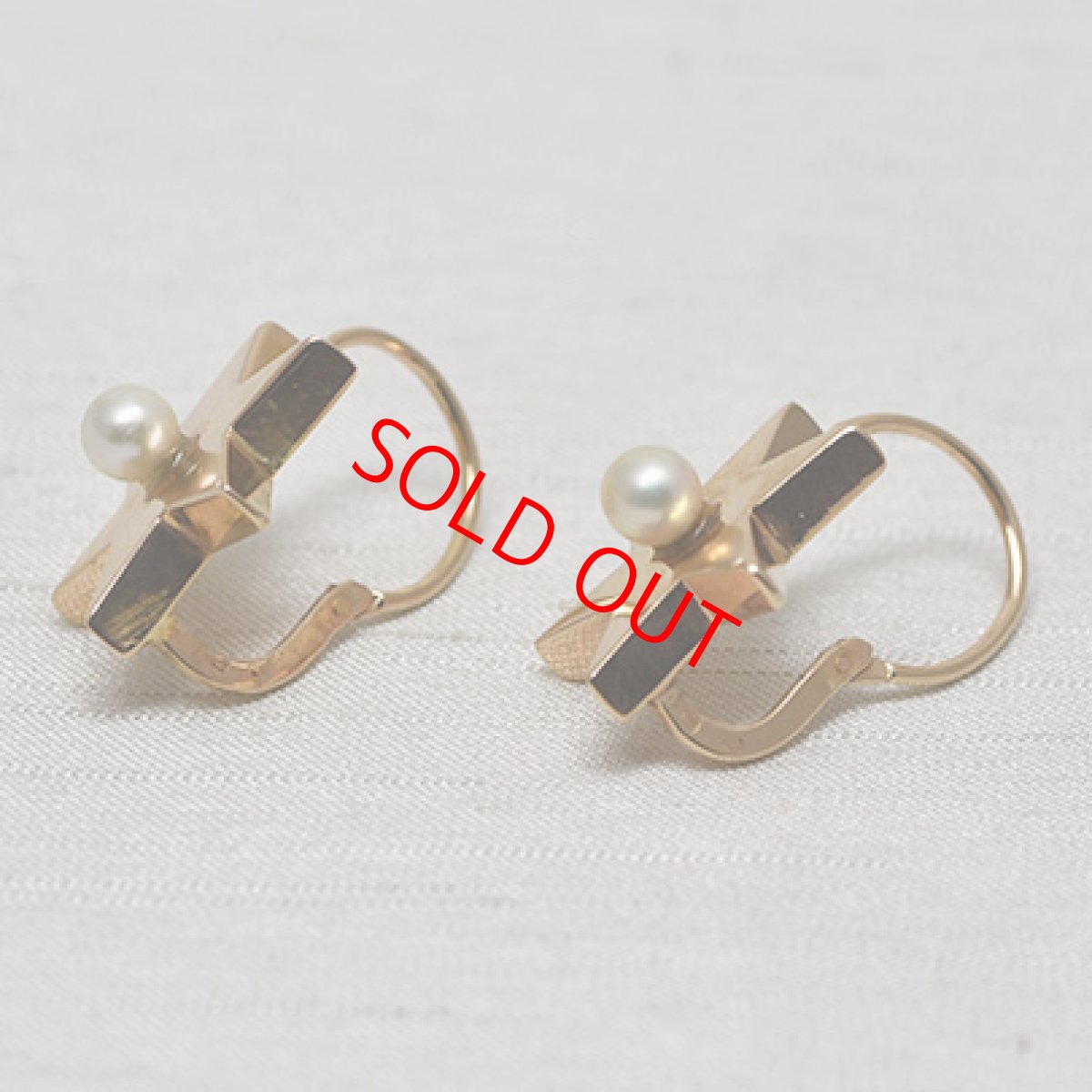 画像2: Sold 18ct,パールイヤリング (2)