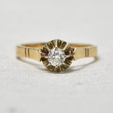 画像1: Sold　ゴールド・ダイヤモンドリング (1)