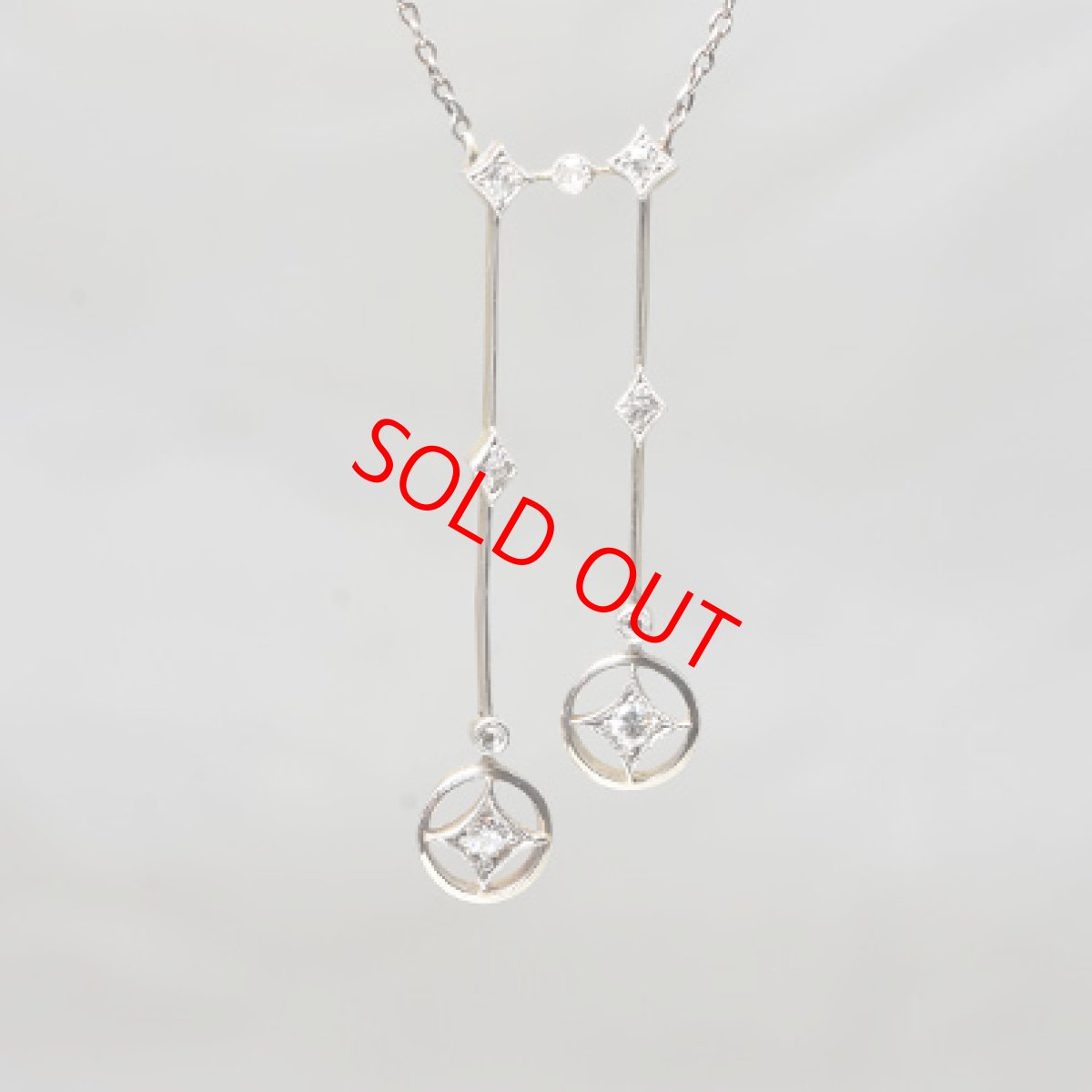 画像1: Sold ゴールド・（pt.）・ダイヤモンド・ネグリジェネックレス (1)