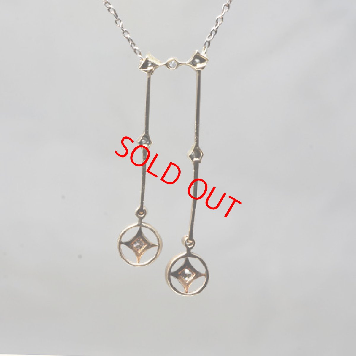 画像4: Sold ゴールド・（pt.）・ダイヤモンド・ネグリジェネックレス (4)