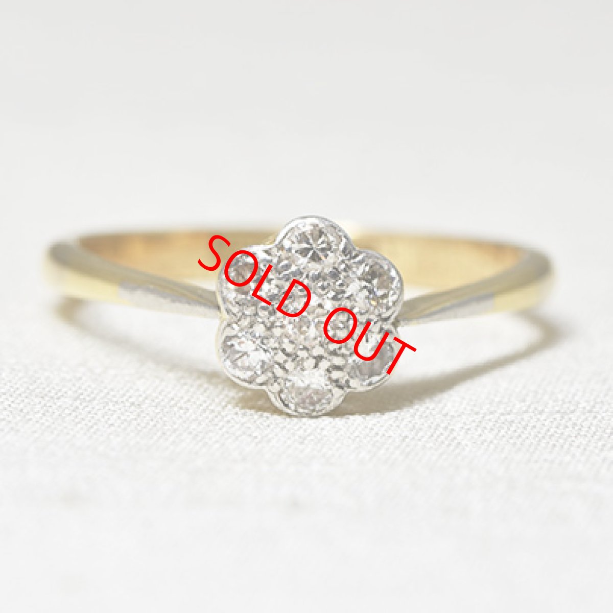 画像1: Sold 18ct,pt,ダイヤモンドリング (1)