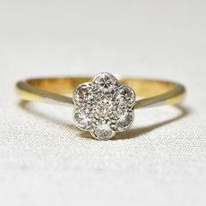 画像1: Sold 18ct,pt,ダイヤモンドリング (1)
