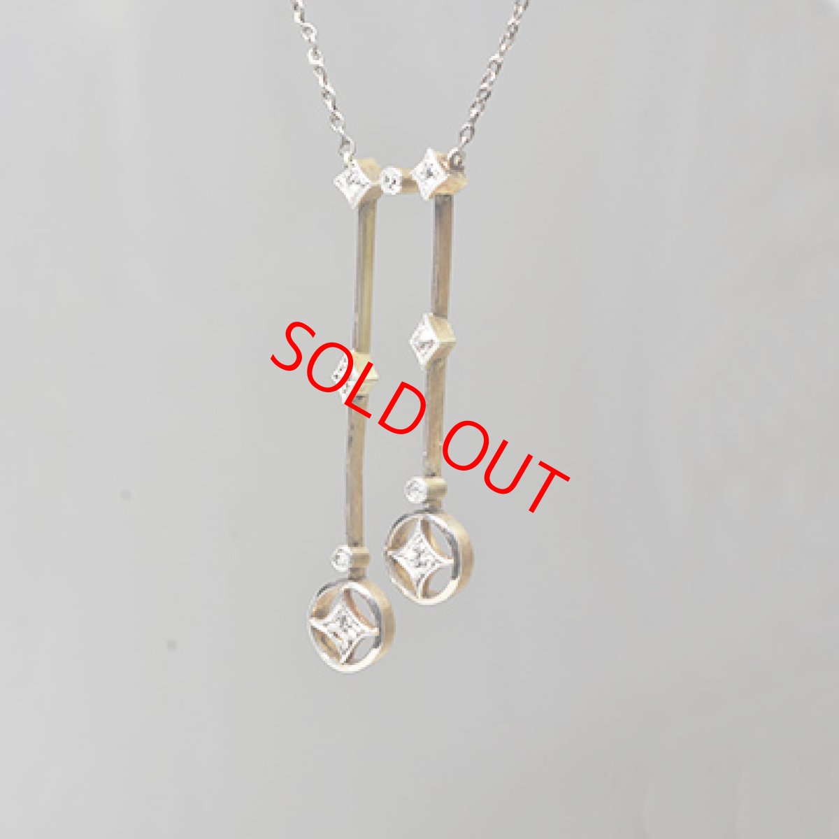 画像2: Sold ゴールド・（pt.）・ダイヤモンド・ネグリジェネックレス (2)