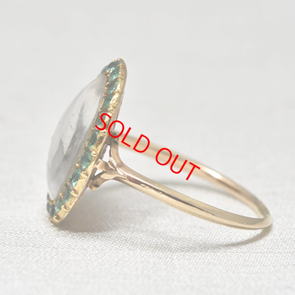 画像3: Sold 14ct,エメラルド・モーニングリング (3)