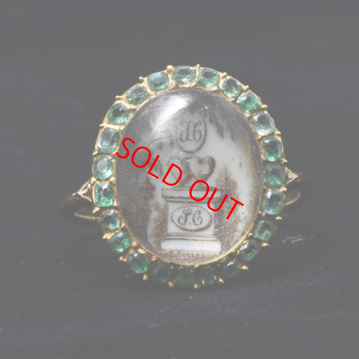 画像6: Sold 14ct,エメラルド・モーニングリング (6)