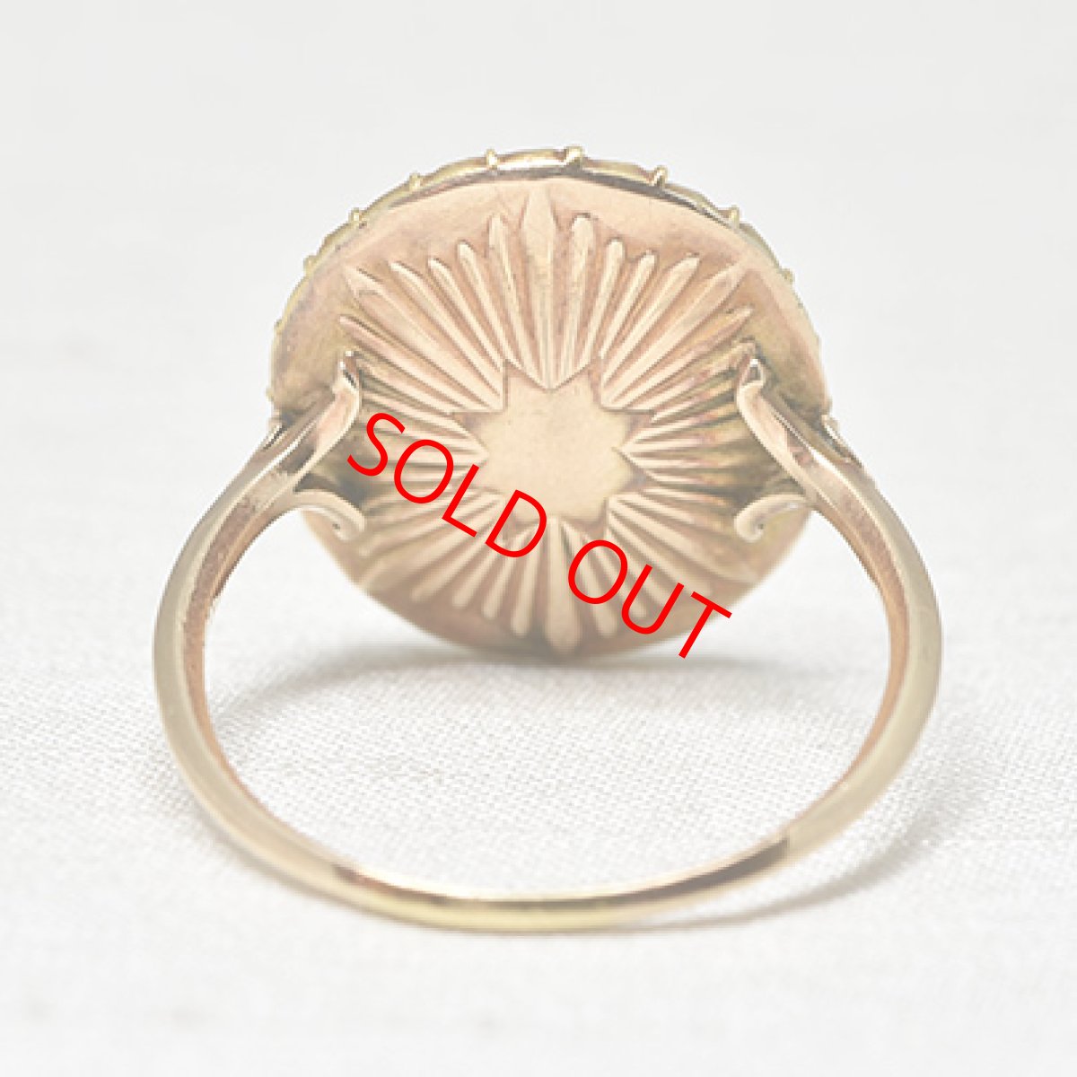 画像4: Sold 14ct,エメラルド・モーニングリング (4)