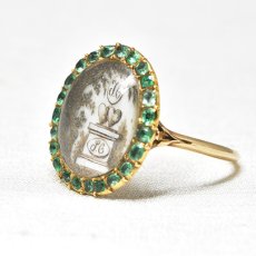 画像2: Sold 14ct,エメラルド・モーニングリング (2)