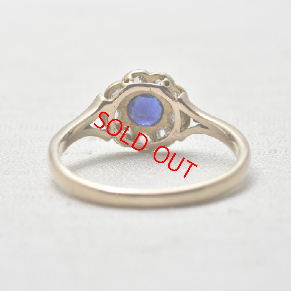 画像4: Sold ゴールド・（pt）・サファイア・ダイヤモンドリング (4)