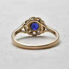 画像4: Sold ゴールド・（pt）・サファイア・ダイヤモンドリング (4)