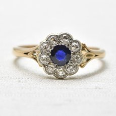 画像1: Sold ゴールド・（pt）・サファイア・ダイヤモンドリング (1)