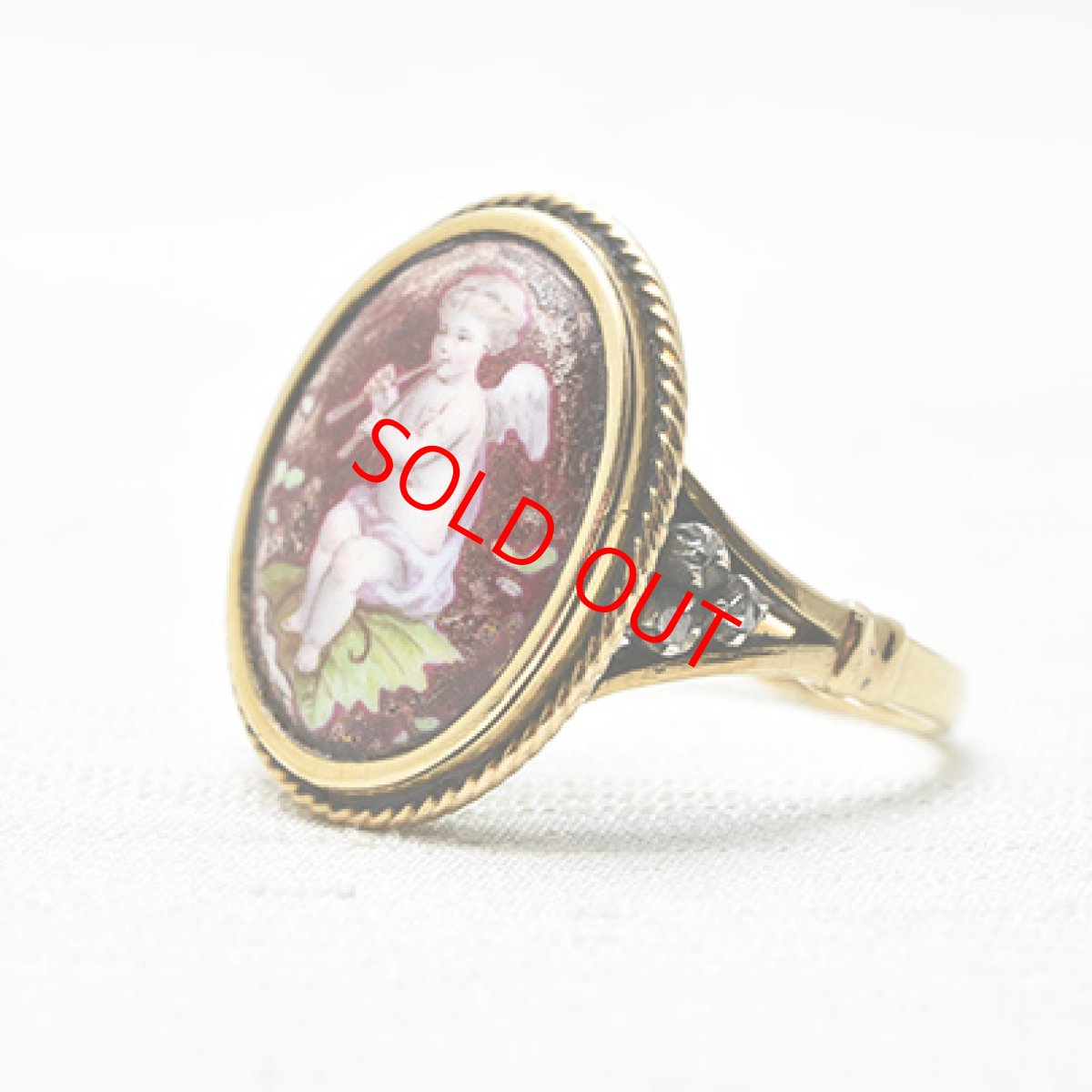 画像2: Sold 18ct,シルバー・エナメルリング (2)