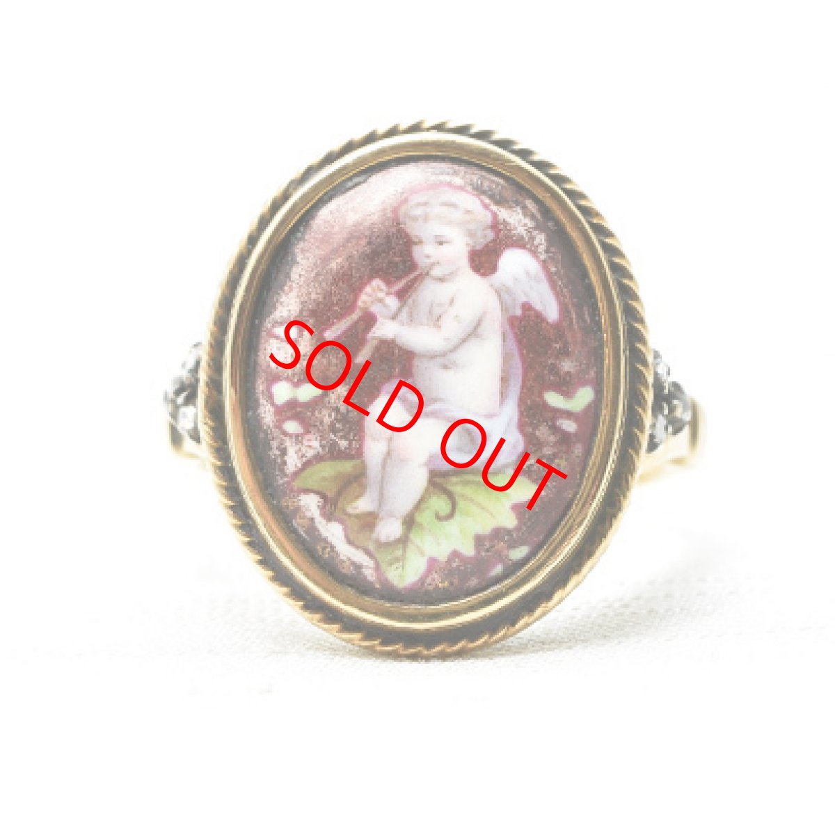 画像1: Sold 18ct,シルバー・エナメルリング (1)