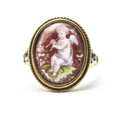 画像1: Sold 18ct,シルバー・エナメルリング (1)