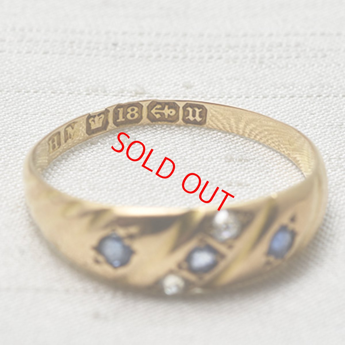 画像6: Sold 18ct,ダイヤモンド・サファイアリング (6)