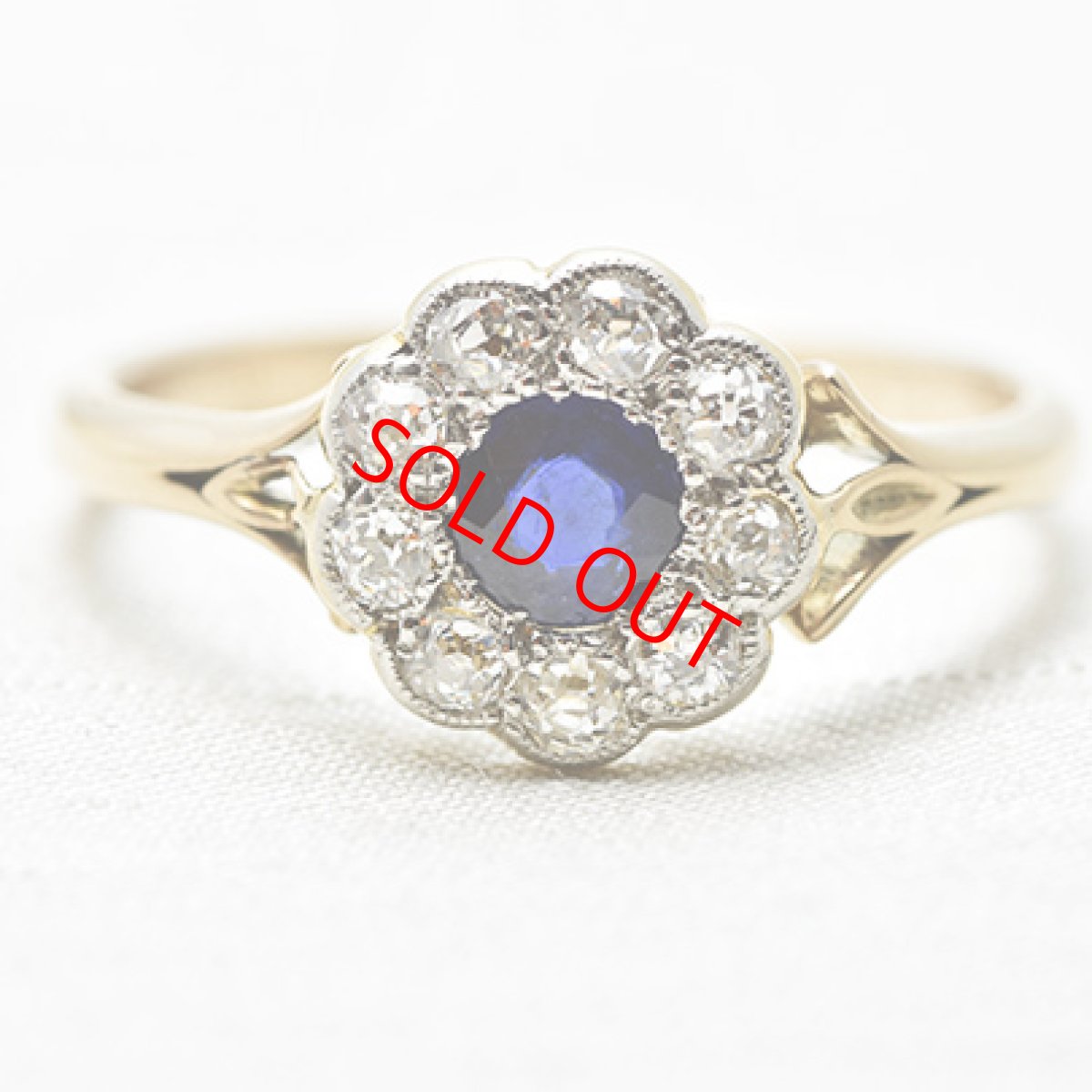 画像8: Sold ゴールド・（pt）・サファイア・ダイヤモンドリング (8)